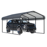 EBE 10 x 15 FT Metal Carport, Heavy Duty Carports with Galvanized Steel Roof, Outdoor Carport Canopy Garage Shelter Shade for Car, SUV, Truck, Boats and Tractors EBE
