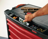Rubbermaid Commercial Trademaster 5 Drawer Mobile Work Center, 33" L x 20" W x 34" H, Black/Red (FG773488BLA) Rubbermaid Commercial Products
