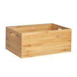 ANMINY Set of 4 Nesting Wooden Crates for Storage, Bamboo Wood Storage Containers Bins, Handmade Natural Large Wooden Storage Boxes Baskets with Handles for Organizing Shelf Closet Cabinet ANMINY