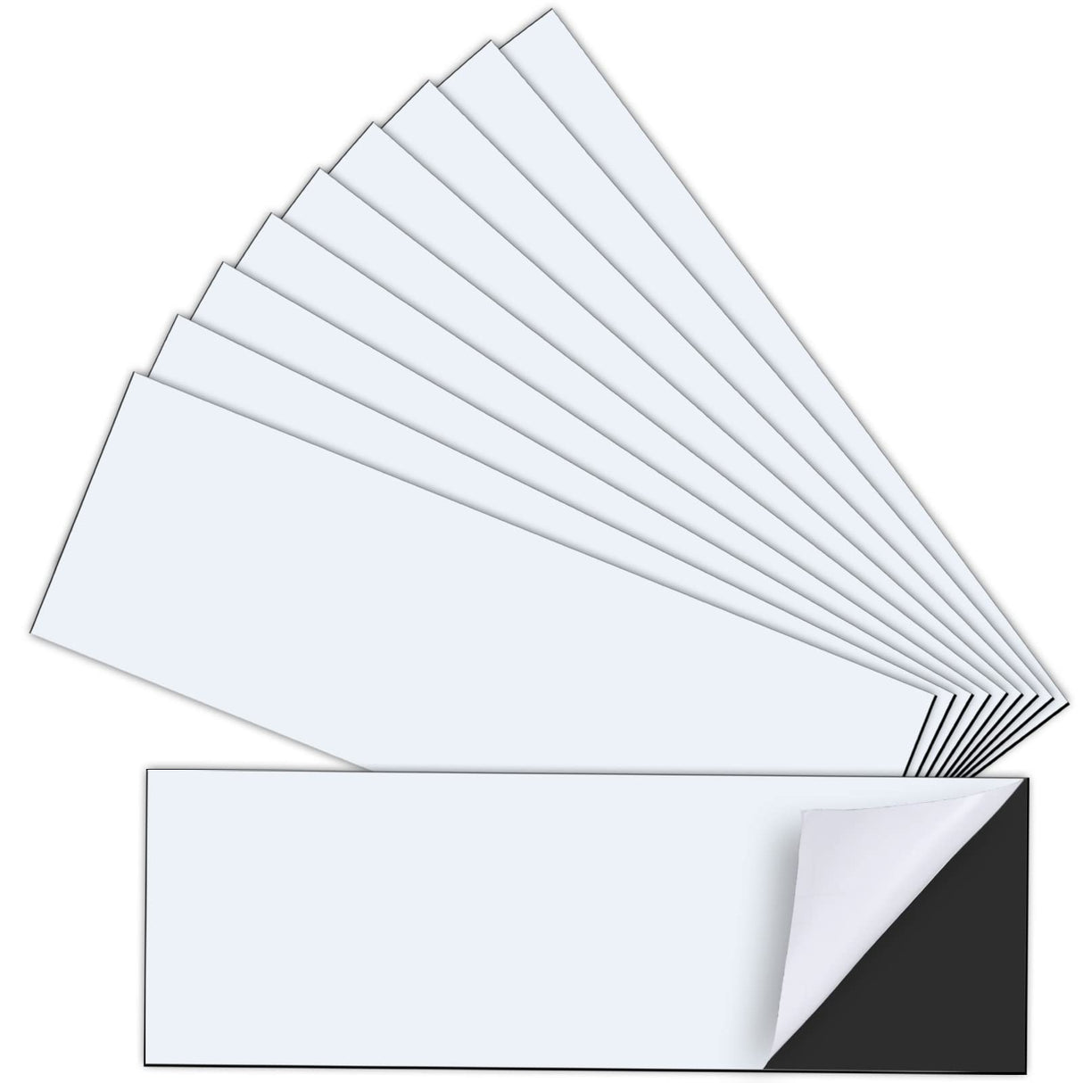 10 Pack 12" X 4" Bumper Sticker Magnets with Self Adhesive Flexible Magnetic Bumper Stickers, Turn Any Decal Into a Strong Magnet, Easy to Cut HYHOSHI