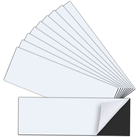 10 Pack 12" X 4" Bumper Sticker Magnets with Self Adhesive Flexible Magnetic Bumper Stickers, Turn Any Decal Into a Strong Magnet, Easy to Cut HYHOSHI