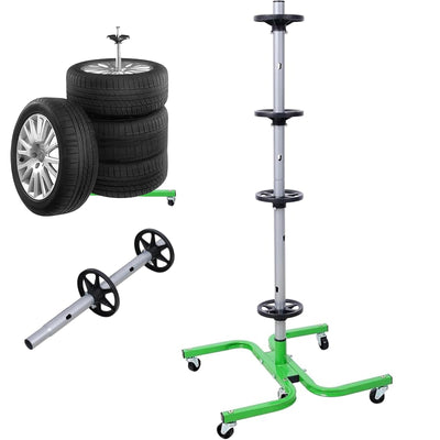 Uyapsen Green Heavy Duty Tire Storage Stand with Wheels - 275lbs Garage Organizer, Spare Tire Mount Rack for Truck & SUV w/6 Swivel Casters, Space-Saving Garage Storage System