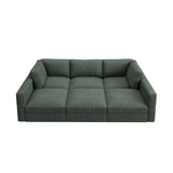 HONBAY Modular Sectional Sofa with Storage Corduroy Sectional Sleeper Sofa Modular Sectional Couches for Living Room,Green HONBAY