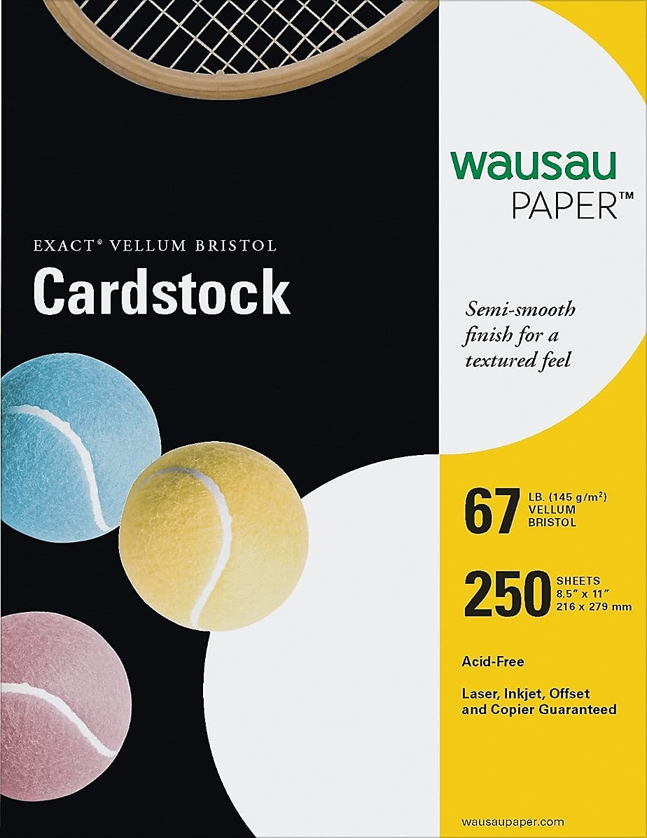 Neenah Exact Vellum Bristol, 8.5" x 11", 67 lb/147 gsm, White, 94 Brightness, 250 Sheets (80211) Wausau Papers