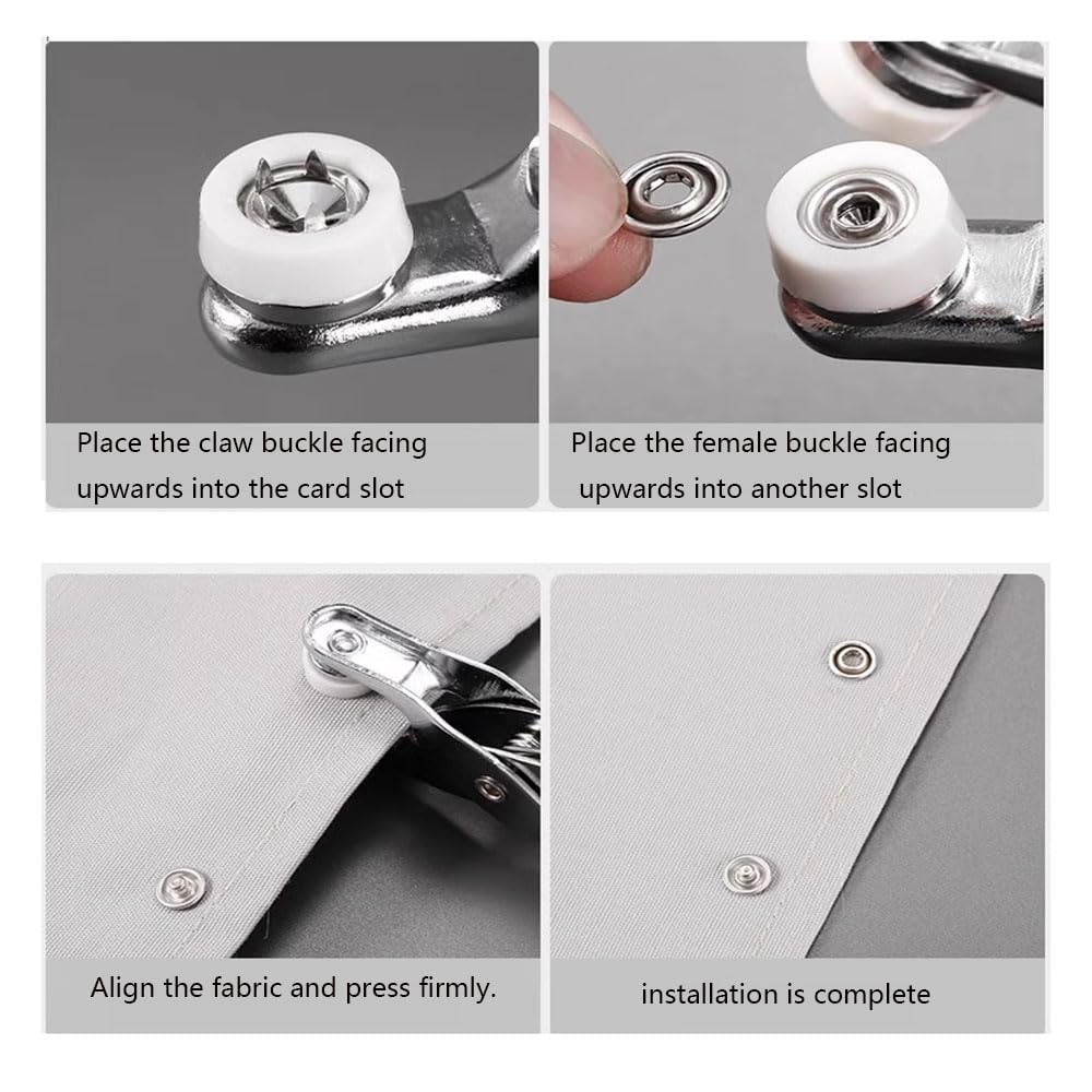 Snap Fasteners Kit - 100 Sets Metal Snaps Buttons with Fastener Pliers Press Tool - Perfect for DIY Crafts, Clothing Sewing, and Hats - Easy Installation for Fabric(9.5mm / 400 PCS) ZHUNIPINGAN