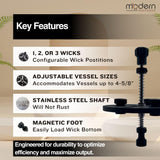 Adjustable Candle Wick Centering Tool – 3-Wick Holder for Candle Making Kit – Wick Setter Tool, Wick Placement Device, Candle DIY Accessory – Handmade in USA Modern Wayfarer