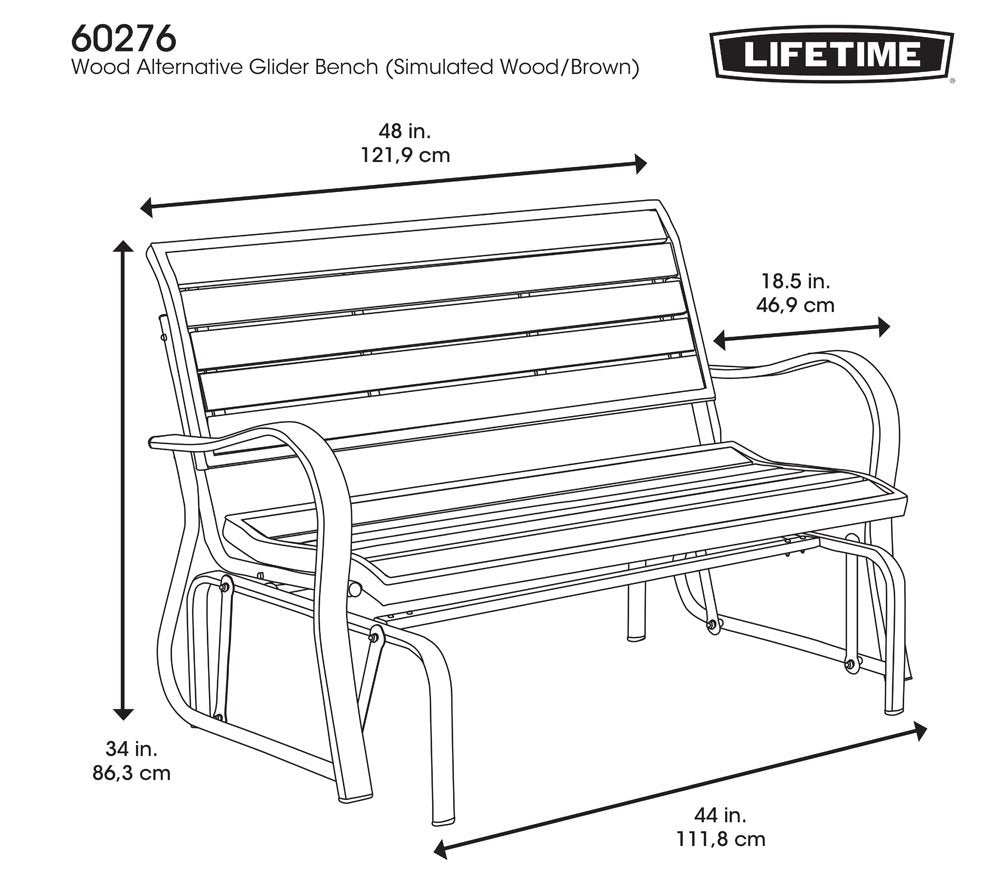 Lifetime 60276 Glider Bench, Harbor Gray Lifetime