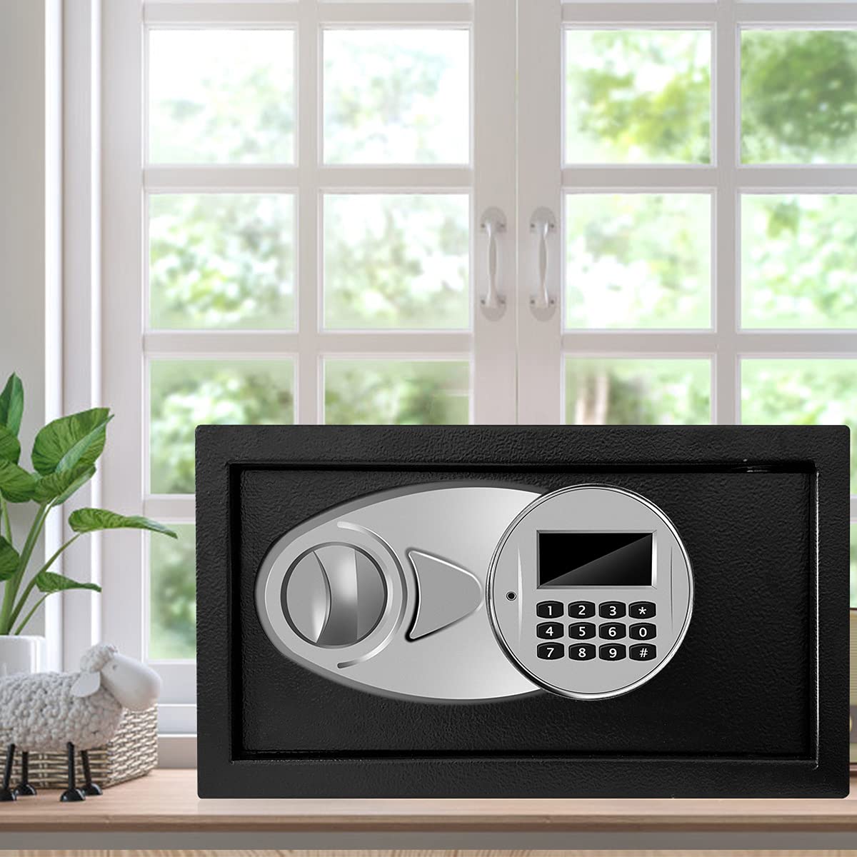 Sdstone Safe Box with Sensor Light,Hidden Safe Box with Key & Digital Lock for Home and Company. Electronic Security Safe Box Wall or Cabinet Fixed Design, 0.4 Cubic Feet Sdstone