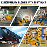 MOUNTO COMBO Heavy Duty Cylinder Fan with 25-foot Vinyl Hose (8inch) MOUNTO