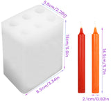 TOPYS 6 Holes Long Cylinder Silicone Candle Molds, Pillar Cylinder Shape Mold for Aromatherapy Candle Soy Wax Soap Clay Craft Plaster Resin Handmade Crafts Gifts Birthday Cake Decor(5.9in) TOPYS