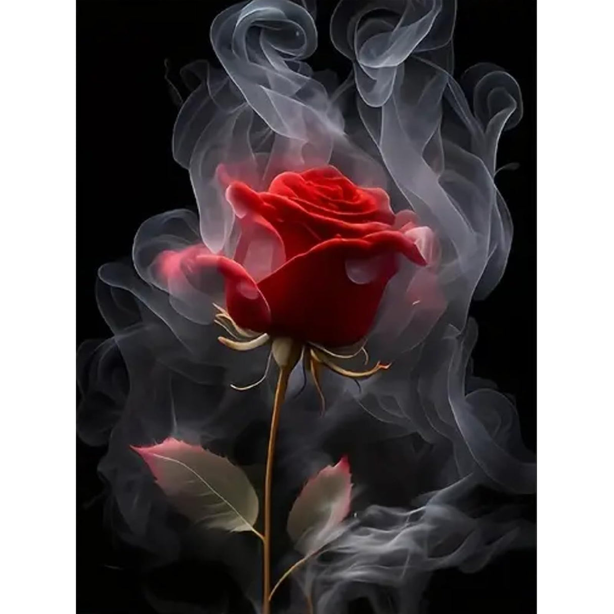 MOMDEDP 5D Rose Diamond Painting Kits for Adults Beginners, Red Flower Diamond Art Kit,DIY Full Round Drill Diamond Dot Gem Art Kits for Adults,Home Wall Decor 12x12 Inch MOMDEDP