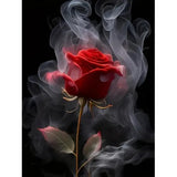 MOMDEDP 5D Rose Diamond Painting Kits for Adults Beginners, Red Flower Diamond Art Kit,DIY Full Round Drill Diamond Dot Gem Art Kits for Adults,Home Wall Decor 12x12 Inch MOMDEDP