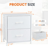 Sweetcrispy Nightstand Set of 2 with 2 Storage Drawers, 20" Height Small Bed Side Furniture End Table, Wooden Top Fabric Cabinet Kids Mini Dresser for Bedroom, Closet, Entryway, College Dorm Sweetcrispy