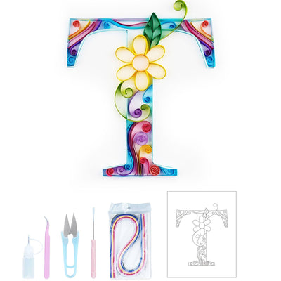 Uniquilling Quilling Paper Quilling Kit for Adults Beginner, 8 * 10-inch Letters, Exquisite DIY Paper Filigree Painting Kits Quilling Tools, Home Room Wall Art Decor Best Gifts(Basic)