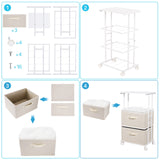 MAX Houser Dresser Tower with 3 Drawers for Bedroom, Fabric Storage Organizer Unit, Chest of Drawers with with WoodTop, Small Vertical Storage for Guest Room, Closet, Entryway, Nursery(Beige) MAX Houser