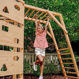 Avenlur Hawthorn 9-in-1 Outdoor Activity Center | Swing, Rock Wall, Monkey Bars | Ages 3-11 | Pine Wood Construction | Climbing Rope, Net Wall | Strength, Coordination, and Imagination-Boosting Fun Avenlur