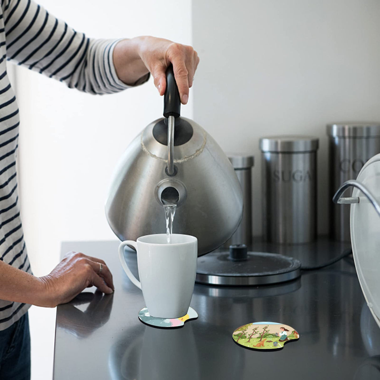 10 PCS Sublimation Blank Car Coasters, 2.75 in Circular Opening Blank Sublimation Coasters for Thermal Sublimation DIY Crafts,Car Coasters AROIC. NEOACT