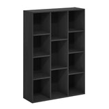 Furinno LUDER Book Shelf, 11-Cube Bookshelf, Reversible Bookcase, 9.4" x 29.1" x 41.7", for Living Room, Bedroom, Home Office, Blackwood Furinno
