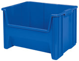 Akro-Mils 13017 Stak-N-Store Heavy Duty Stackable Open Front Plastic Storage Container Bin, (15-Inch x 20-Inch x 12-1/2-Inch), Blue, (3-Pack) Akro-Mils