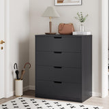 HAUOMS Modern 4 Drawer Dresser, Black Chest of Drawers for Bedroom,Closet Dressers with Drawers for Living Room, Entryway, Hallway HAUOMS