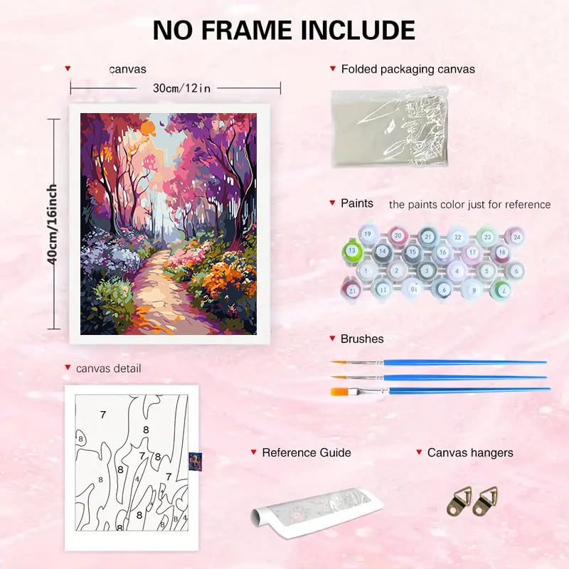 Easy Paint by Numbers Kit for Adults Beginner, Spring Adult Paint by Number Kits on Canvas, DIY Painting with Numbers for Adults, Acrylic Simple Oil Paint by Number Kits for Home Wall Decor 16x20 in BYGFHLYW