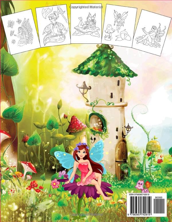 Fairies Coloring Book: Includes 50 unique and exquisitely designed fairies. Girls Love these Adorable Fairy Beauties to Color WoodArtSupply