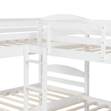 Harper & Bright Designs Quad Bunk Bed with Trundle, L Shaped Bunk Bed for 4 Kids, Wooden Twin Bunk Bed Frame for Kids Teens Adults - White Harper & Bright Designs