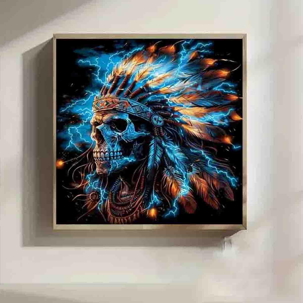 wavaiov 5D Skull Diamond Painting Kits for Adults, Skeleton Diamond Art Kits for Beginner, DIY Round Full Drill Diamond Paint by Diamonds Gem Art for Home Decor 12x12In wavaiov