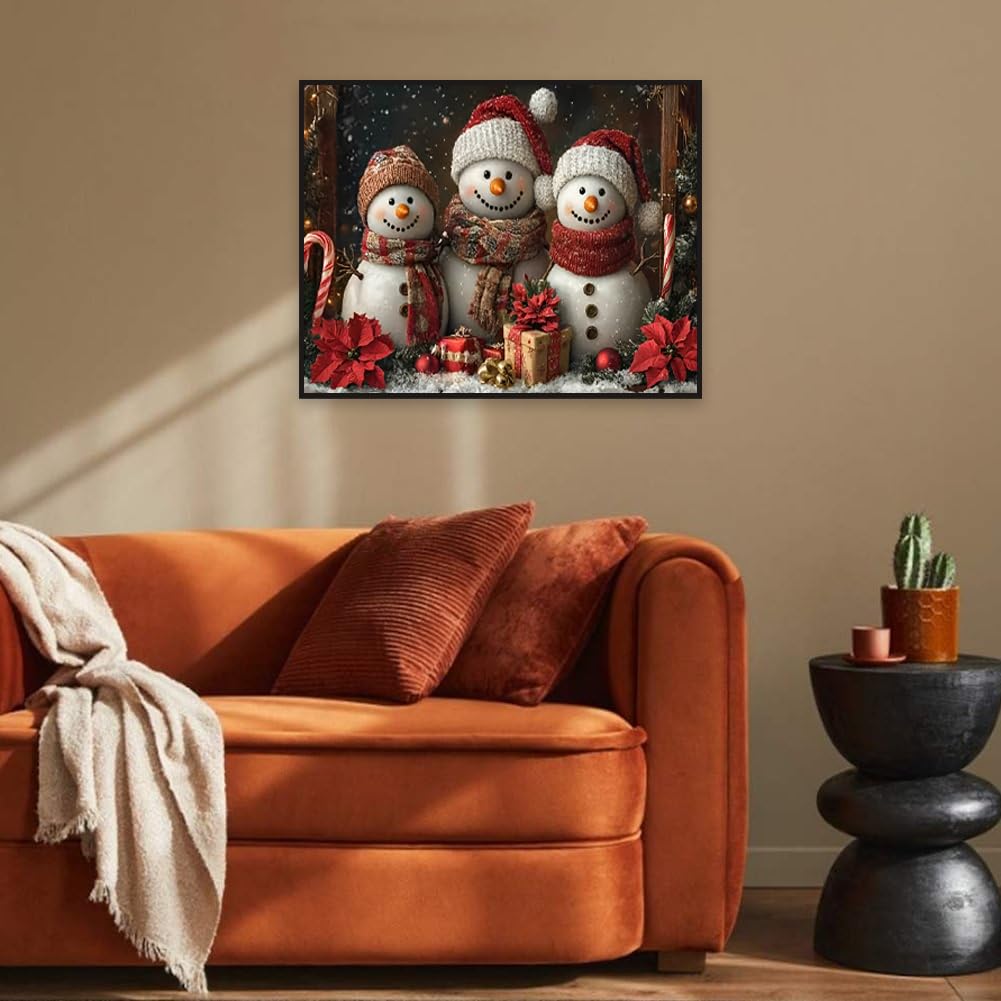 KYOQFVN Christmas Paint by Numbers Kits for Adults - Snowman Paint by Number Kits for Beginners, DIY Acrylic Painting on Canvas for Home Wall Art Decor 16x20 Inch KYOQFVN
