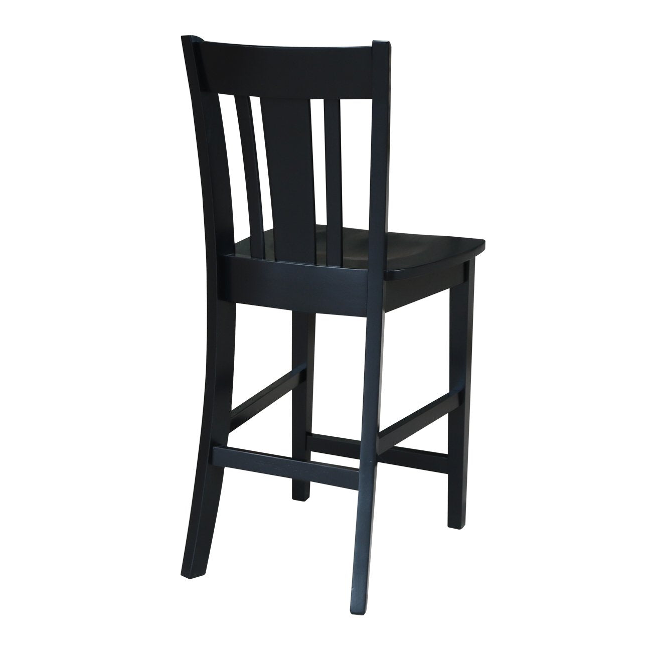 IC International Concepts International Concepts San Remo Counter Height, 24-Inch, Black Finish Stool - WoodArtSupply