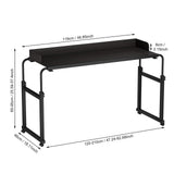 nawoefii Overbed Table, Over Bed Table with Wheels Adjustable Height, Bed Laptop Desk, King Queen Size Over The Bed Table with Wheels, Metal Leg, for Home Office Bedroom Hospital Black Baffle-120x40 nawoefii