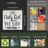 16 Pcs Inspirational Word Stencils, Quote & Phrase Sayings Templates, Craft Stencils for Painting on Wood, Wall, Canvas, Fabrics, Paper & Home Signs - Reusable 7.87 x 7.87 Inches HZMM