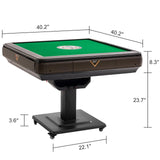 KIMOHOME Automatic Mahjong Table Foldable 44mm Tiles with Wheel with 2 Sets of Numbered Tiles (Blue & Green) Suitable for 152 Tiles Chinese, Filipino and American Style Mah Jong KIMOHOME