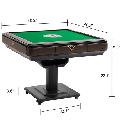 KIMOHOME Automatic Mahjong Table Foldable 44mm Tiles with Wheel with 2 Sets of Numbered Tiles (Blue & Green) Suitable for 152 Tiles Chinese, Filipino and American Style Mah Jong KIMOHOME