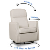 Delta Children Blair Slim Nursery Glider Swivel Rocker Chair, Cream Delta Children