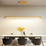 Wooden Linear Pendant Light, 47" Modern Chandeliers for Dining Room, Dimmable Pool Table Island Lights for Kitchen, LED Ceiling Pendant Lamp for Dining Room Billiard Room, Natural Ash Matven