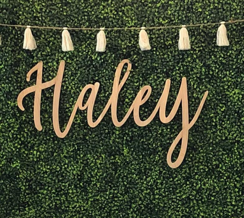 Personalized Wood Sign, Laser Cut. Select Favorite Font, Size and up to 3 Lines per Size. Live Preview. Professional Artwork