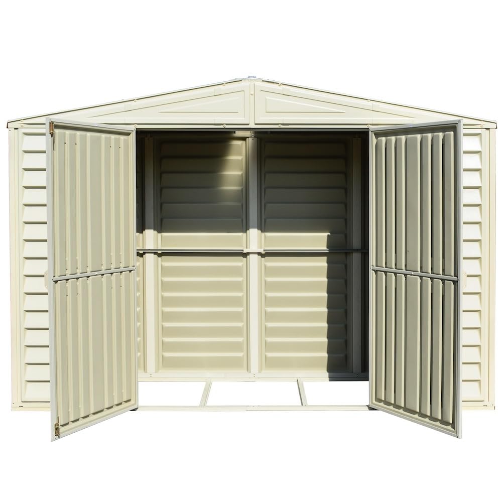 Duramax SidePro 10.5 Ft. x 3 Ft. Vinyl Garden Storage Shed | Made of Fire Retardant PVC Resin, All-Weather, Waterproof Outdoor Solution, Store Bikes, Tools, BBQ, Home Gym | Strong Metal Roof Structure DURAMAX