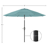 Pure Garden Patio Umbrella with Auto Tilt - 10FT Easy Crank Outdoor Umbrella with Vented Canopy for Deck, Balcony, Backyard, or Pool (Dusty Green) Pure Garden
