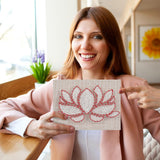 INFUNLY DIY Lotus Flowers String Art Kit for Adults, 9x6.2 inches, Modern Floral Wall Art, Easy to Make DIY Nail String Art Kit with Instruction, Multicolor, Unisex, Non-Foldable INFUNLY