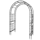 VINGLI Garden Arbor, Arch Archway for Wedding Ceremony Party, Steel Garden Trellis for Plant Climbing, Christmas Garden Decorations Pergola for Garden, Backyard, Lawn (59.1"x 22.8"x 83.9", Black) VINGLI