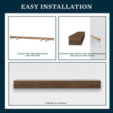 MANTELSDIRECT Dakota 60 Inch Pine Wood Floating Fireplace Mantel Shelf - Mocha Brown | 9" Depth - Beautiful Wooden Rustic Mantel for Fireplaces, Living Rooms, Electric Fireplaces, and Below TVs MANTELSDIRECT