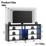 Bestier LED Tall Entertainment Center, 55 inch TV Stand for 55/60/65 inch TV, Gaming TV Cabinet with Storage for PS5 Xbox, Adjustable Shelf Media TV Console for Living Room Bedroom, Black Marble Bestier