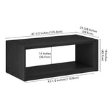 Henn&Hart 48" Wide Rectangular Coffee Table in Black Grain, for Home, Living Room, Bedroom, Entertainment Room, Office Henn&Hart