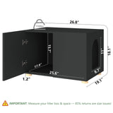 amunrbrek Cat Litter Box Enclosure, Litter Box Furniture, Stylish Modern Litter Box Cabinet, Wooden Cat House, End Table, Nightstand, Black amunrbrek