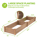 ketive Raised Garden Bed Without Legs -14.85 sq ft Large Elevated Wood Planter Box for Vegetables, Flowers, Herbs, and Succulents（Brown） ketive