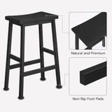 HOOBRO Bar Stool,Set of 2 Bar Stools, Bamboo Bar Chairs, 26 Inches Kitchen Counter Stools with Footrest, Saddle Stools, for Living Room, Dining Room, Party Room, Industrial Style, Black BB03MD01G2 HOOBRO
