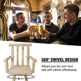 AMZOSS Log Swivel Bar Stool - Rustic Fir Wood Construction Bar Stools - Solid Wood Counter Height Bar Chairs Barstools for Kitchen, Dining Room,Natural AMZOSS