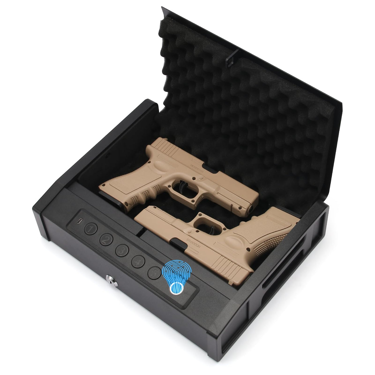 Aeltlalae Smart Biometric Gun Safe, Carbon Steel, Fingerprint Scanner ...