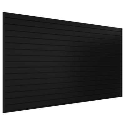 Neoaider Slatwall Panel 8 FT x 4 FT, Interlocking Slat Wall Paneling, Wall Mounted PVC Wallpanel, Suitable for Garage Storage and Organizer, Slatwall Board, Shelves - Black